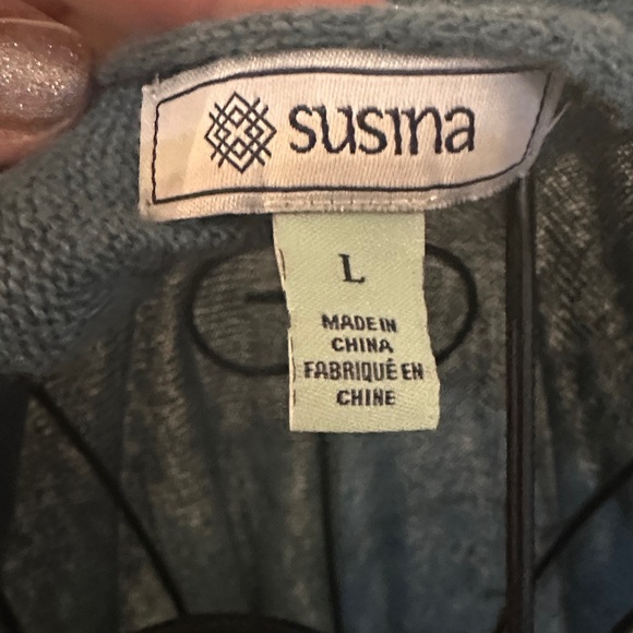 Susina Blue Crew Neck Sweater - Picture 2 of 6